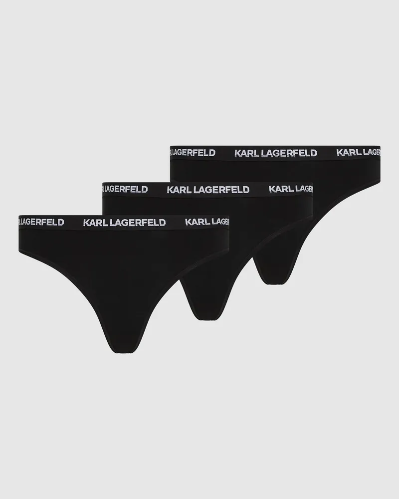 Karl Lagerfeld Slip Mit Logo – 3er-set, Damen, Schwarz, Größe Schwarz