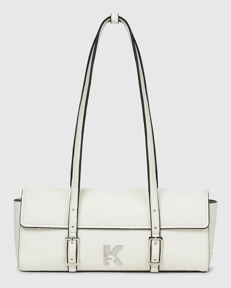 Karl Lagerfeld Längliche Schultertasche Mit K-logo, Female, Off White, Size Beige