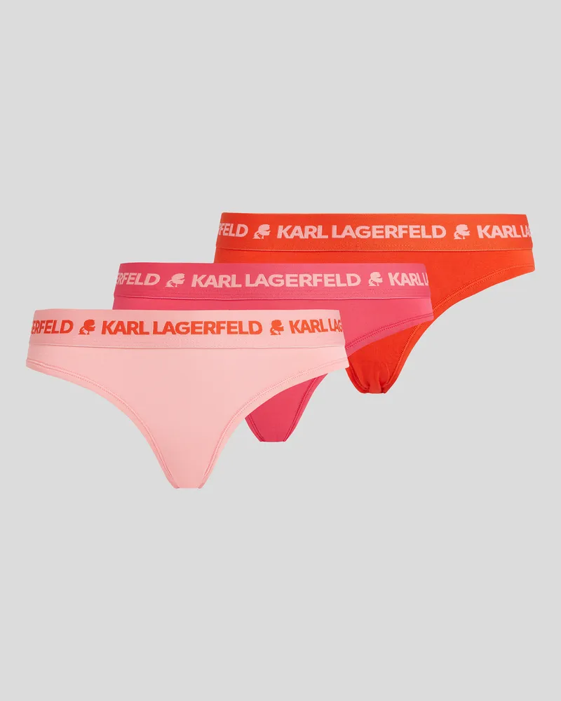 Karl Lagerfeld Slips Mit Logo – 3er-set, Frau, Feurig Rot-Himbeere Flamingo, Größe Feurig