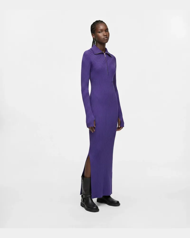 Karl Lagerfeld Maxi-strickkleid Mit Reißverschluss, Damen, Prism Violet, Größe Prism