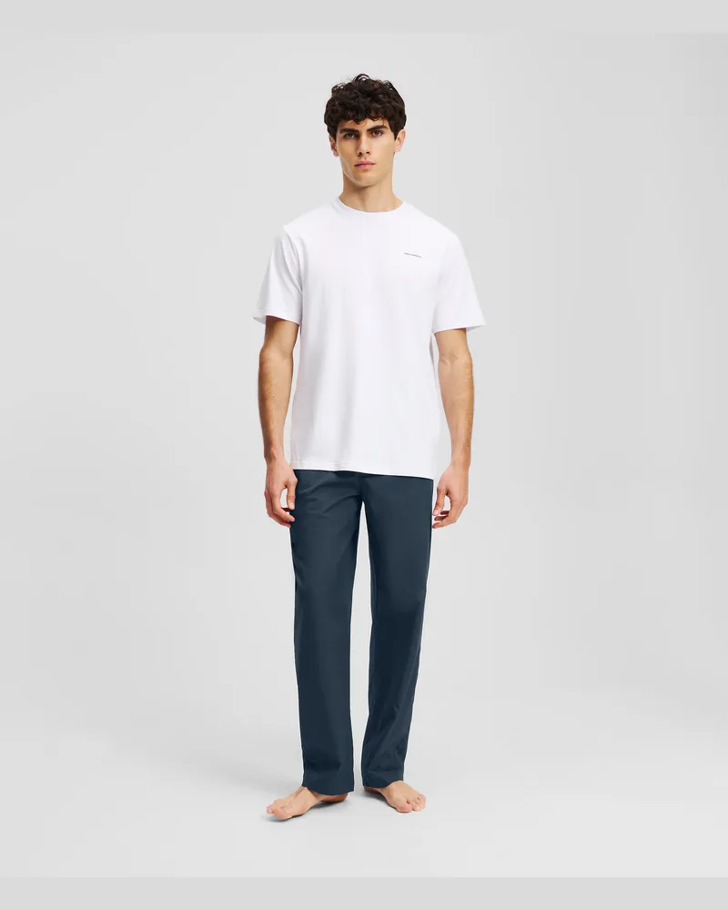 Karl Lagerfeld Pyjama-set Mit Logo, Mann, Weiß-Marine de minuit, Größe Weiß-marine