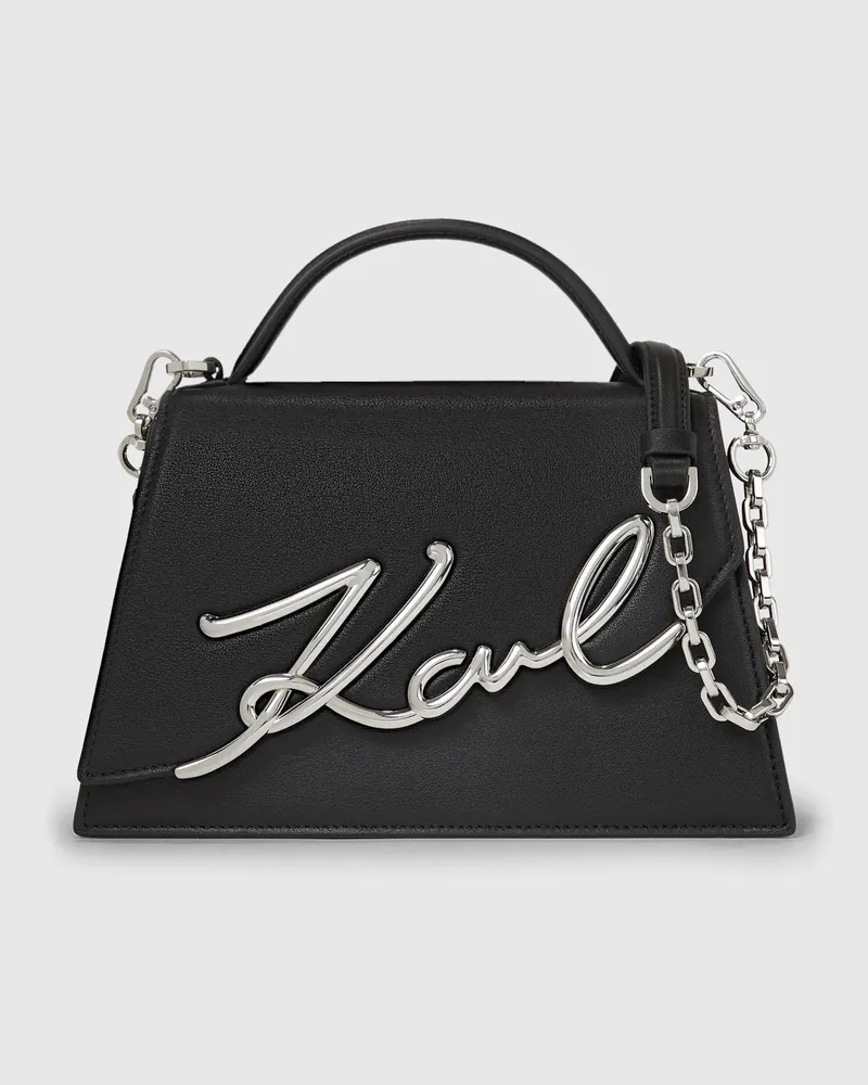 Karl Lagerfeld K/signature Mittelgroße Umhängetasche, Damen, Schwarz-nickel, Größe Schwarz-nickel