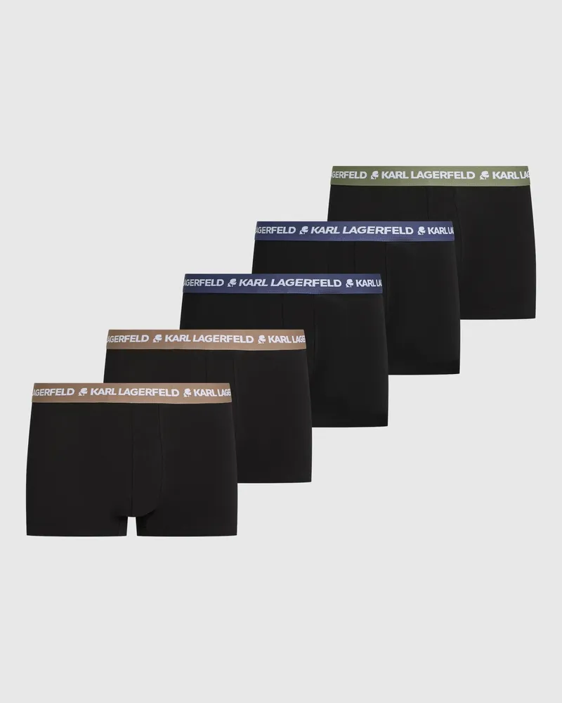 Karl Lagerfeld Boxershorts Mit Kontrastierendem Bund – 5er-set, Male, Neutral-lichen Green-zindf, Size Green