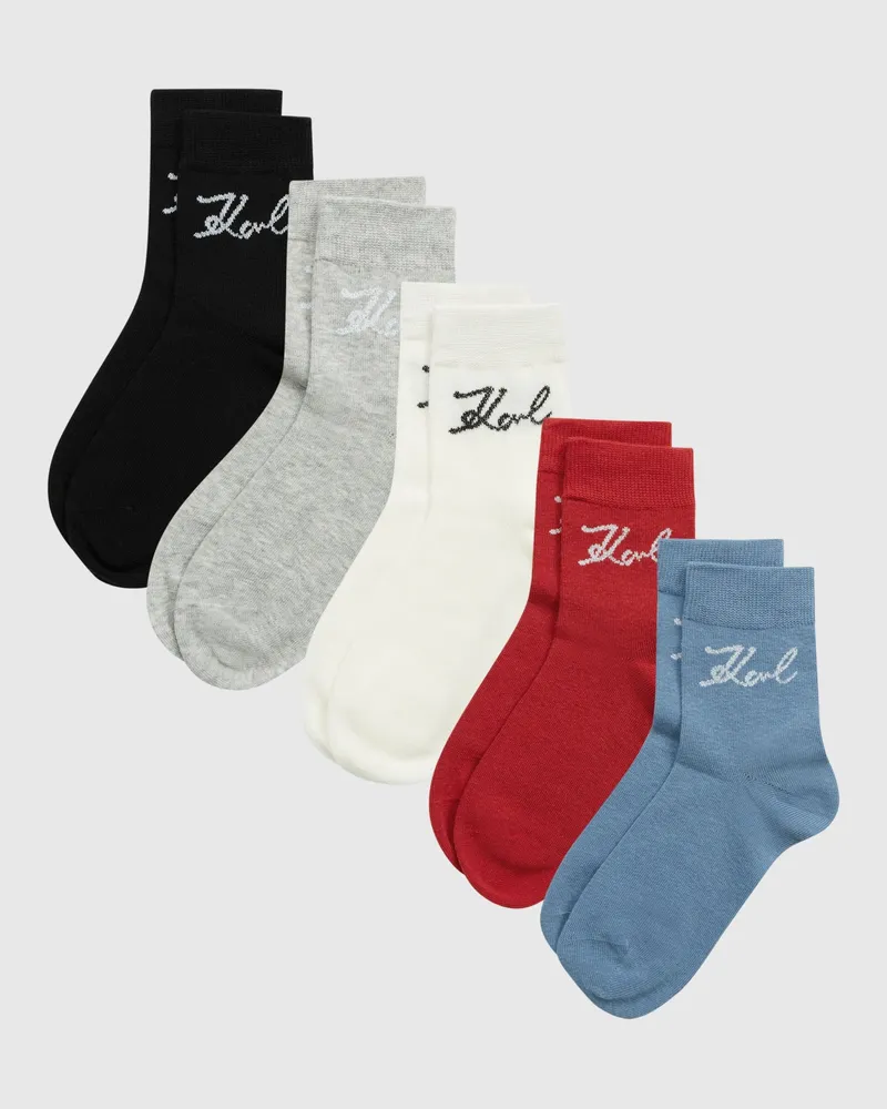 Karl Lagerfeld Signature-socken – 5er-pack, Female, Kentucky Blau, Size Blue