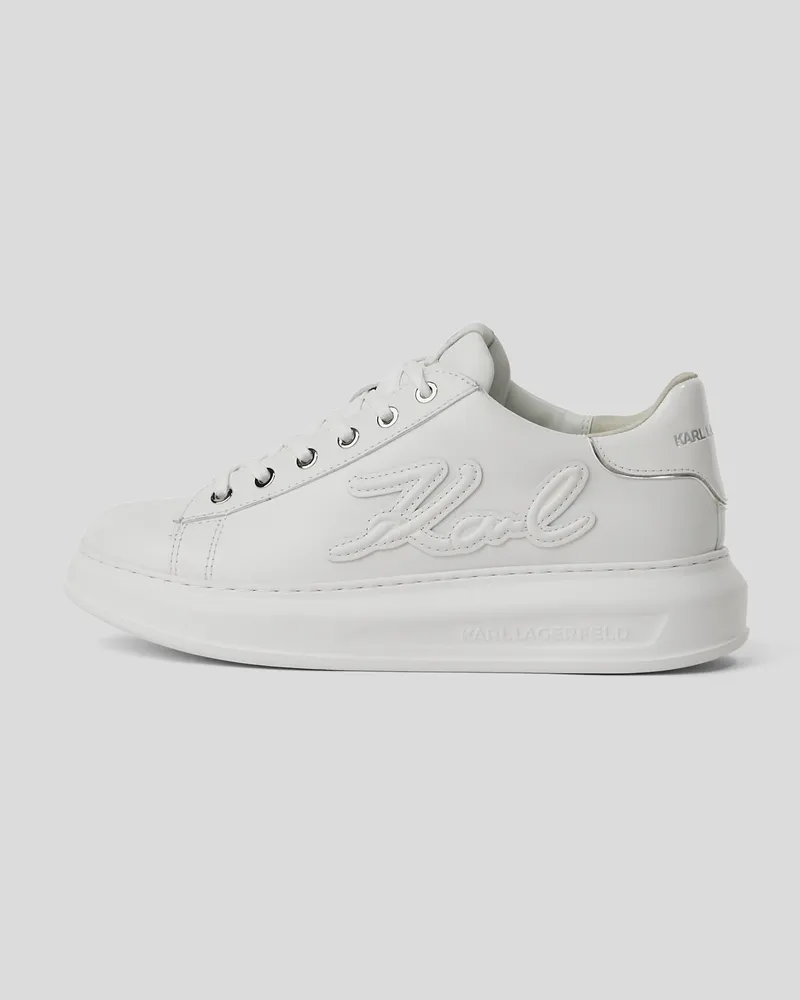 Karl Lagerfeld Signature Kreeper Signia Sneakers, Frau, Weiss/Silber, Größe Weiss