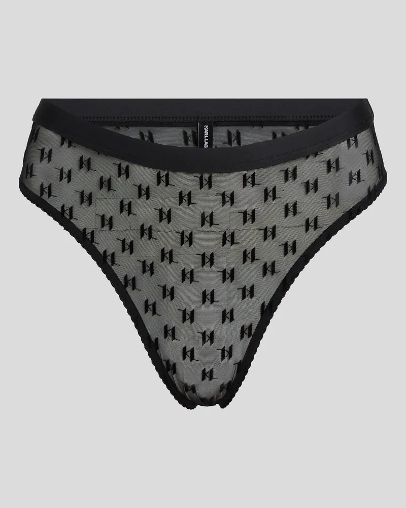 Karl Lagerfeld Kl monogram mittelhoher Mesh-slip, Frau, Schwarz Schwarz