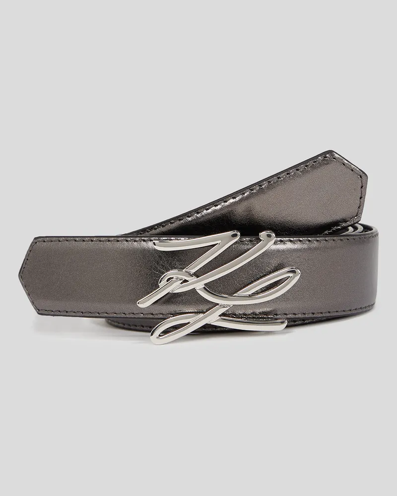 Karl Lagerfeld K/autograph mittelbreiter Gürtel, Frau, Gunmetal, Größe Gunmetal