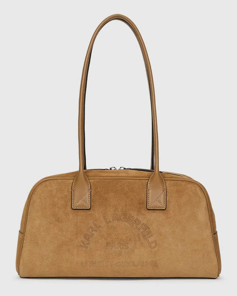 Karl Lagerfeld K/daily Bowling bag Aus Wildleder, Damen, Karamell, Größe Karamell