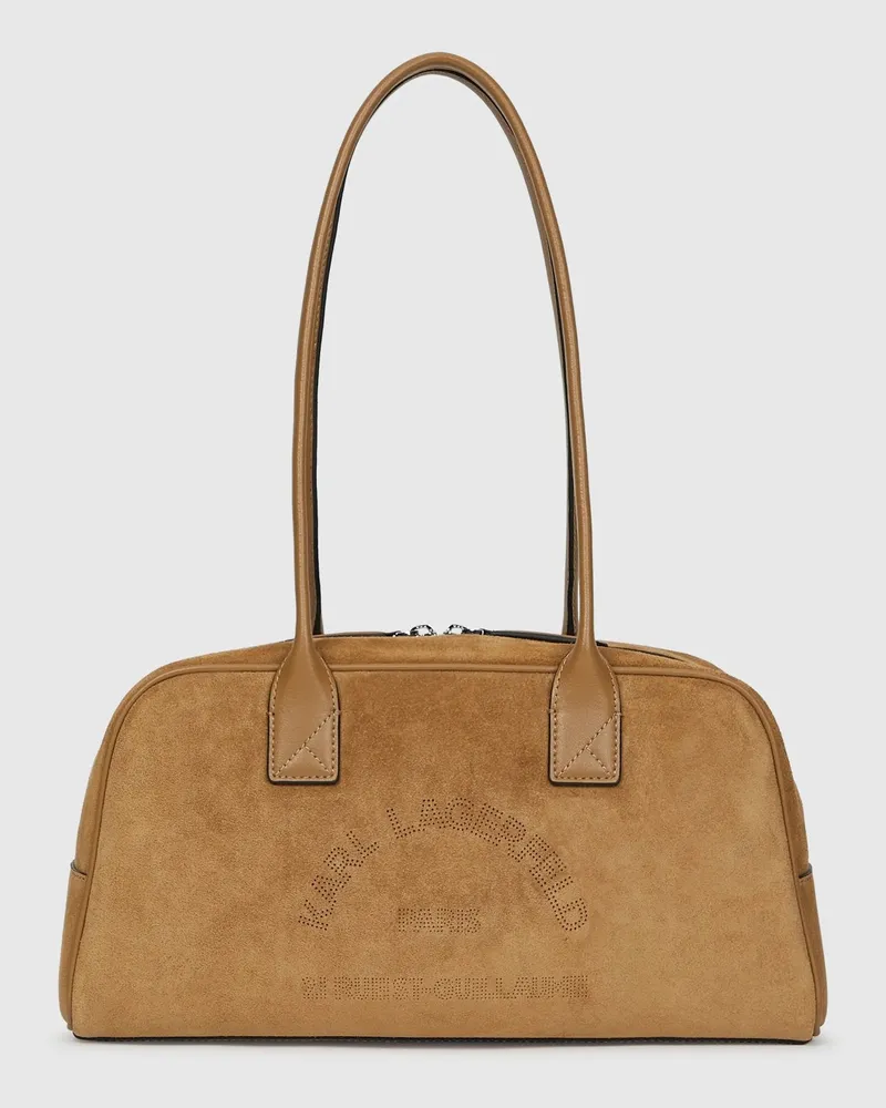 Karl Lagerfeld K/daily Bowling bag Aus Wildleder, Damen, Karamell, Größe Karamell