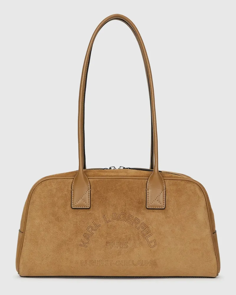 Karl Lagerfeld K/daily Bowling bag Aus Wildleder, Damen, Karamell, Größe Karamell
