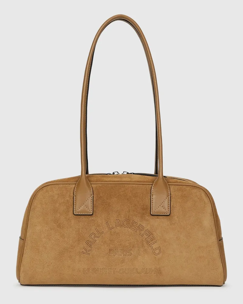 Karl Lagerfeld K/daily Bowling bag Aus Wildleder, Damen, Karamell, Größe Karamell