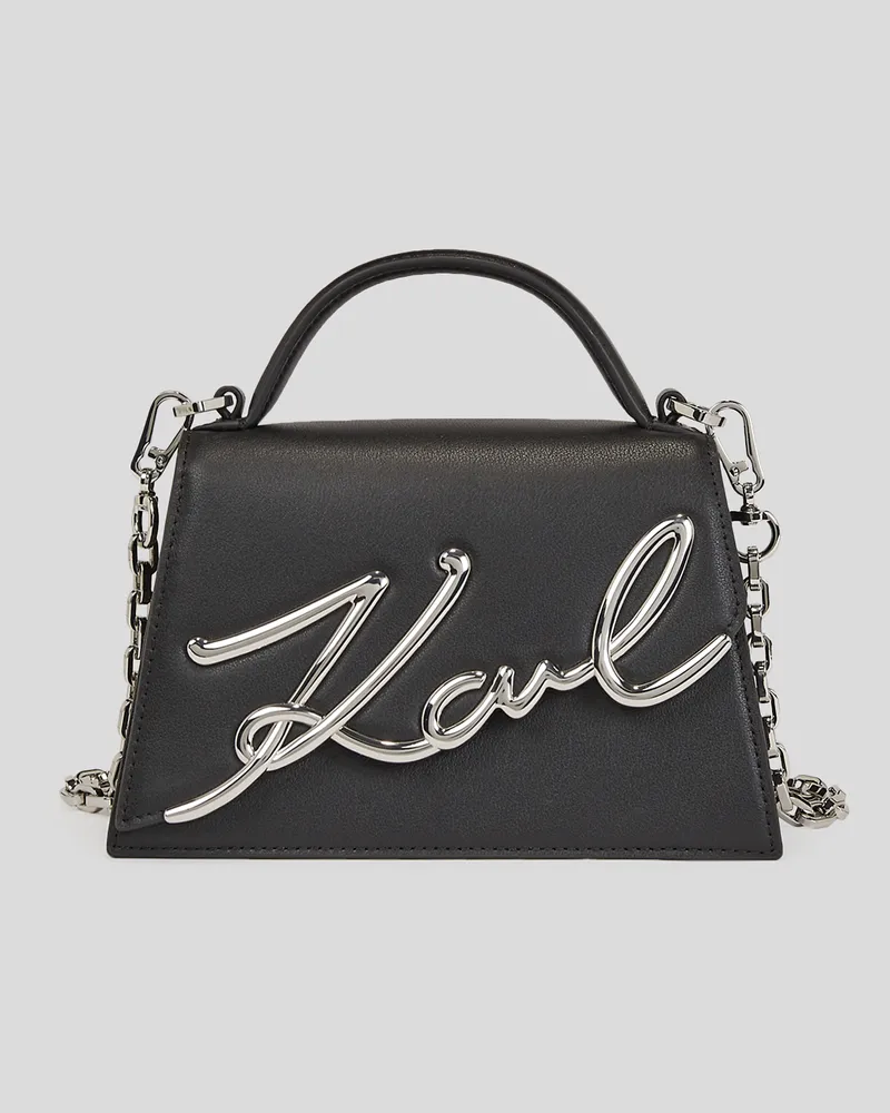 Karl Lagerfeld K/signature Kleine Umhängetasche, Frau, Schwarz/Nickel, Größe Schwarz