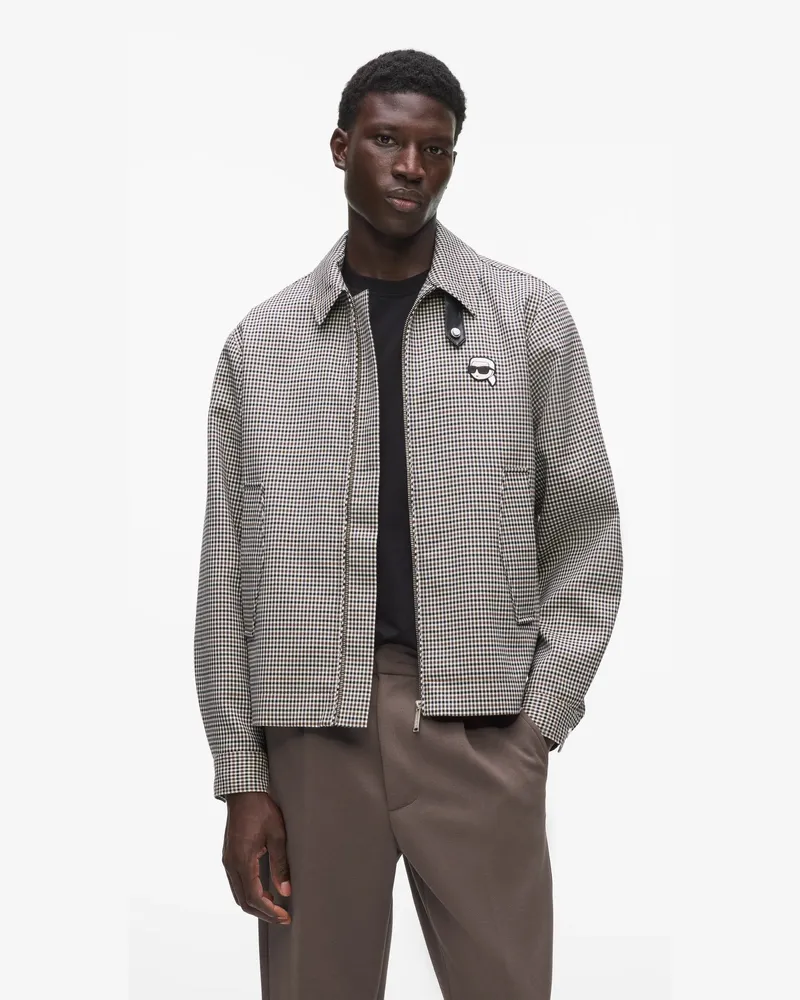 Karl Lagerfeld Ikon-jacke Mit Karomuster, Male, Caribou, Size Beige