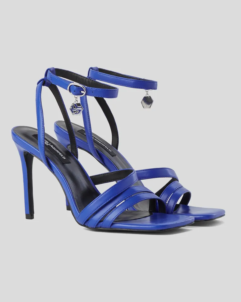 Karl Lagerfeld Manoir Riemchen-sandalen Mit Absatz, Frau, Mattblau, Größe Mattblau