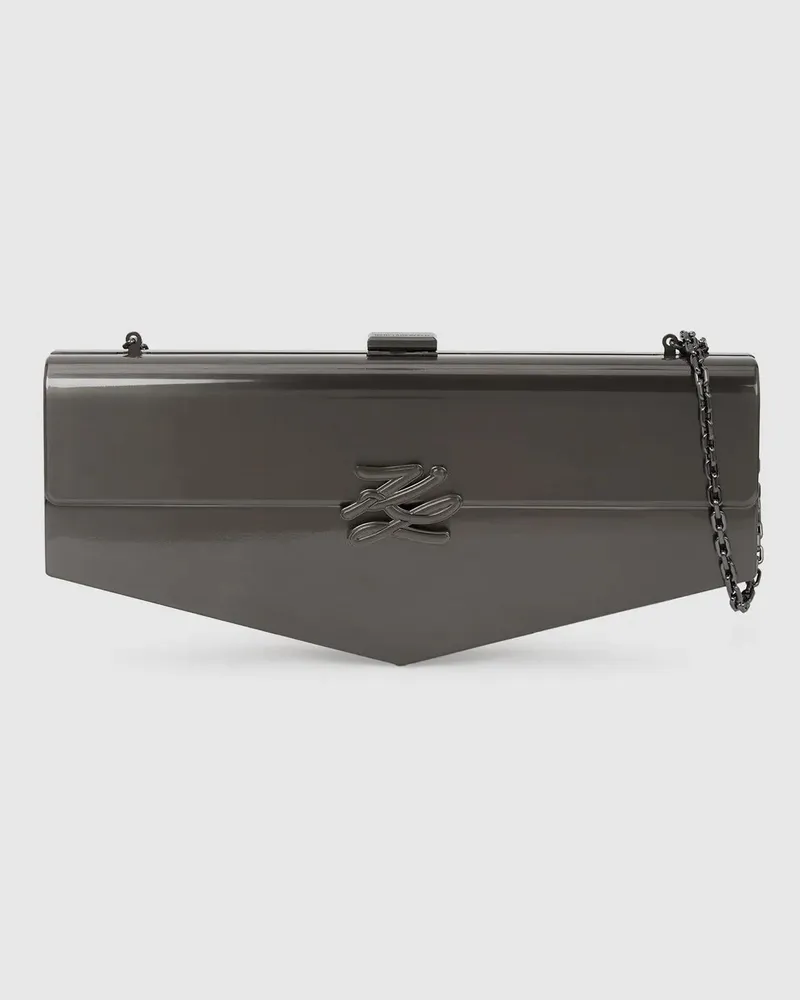 Karl Lagerfeld Kl Studio Autograph Clutch, Damen, Silver, Größe Silver