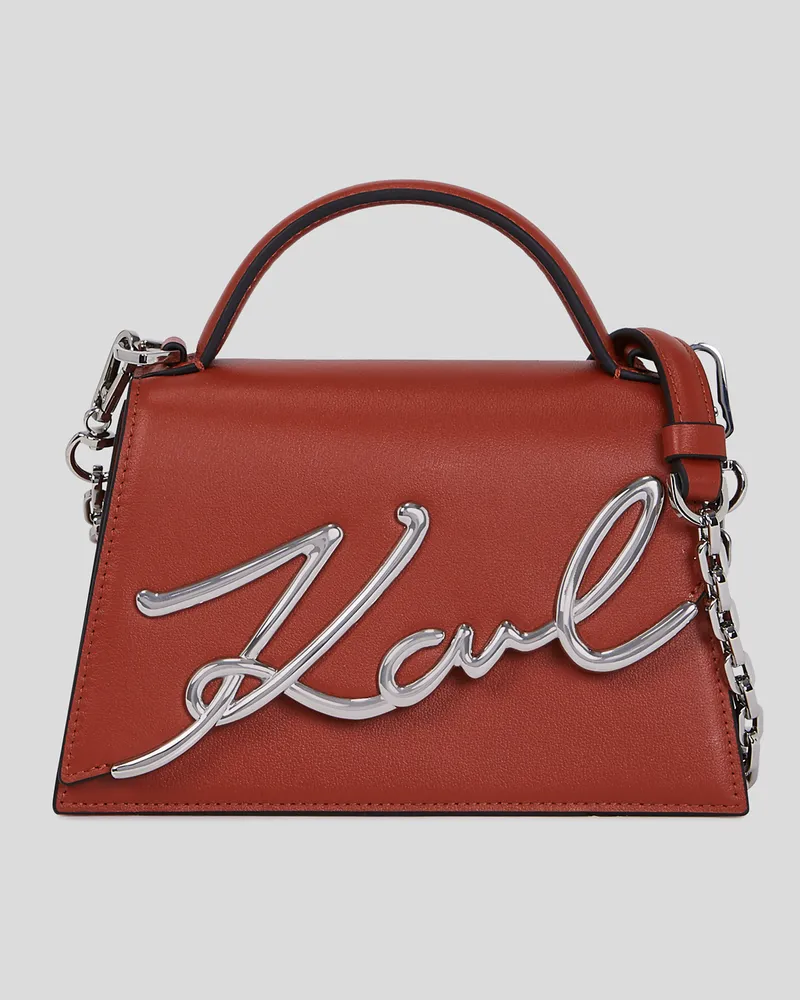 Karl Lagerfeld K/signature Kleine Umhängetasche, Frau, Rot Ziegel, Größe Rot
