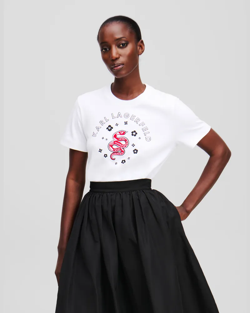 Karl Lagerfeld T-shirt Zum Chinesischen Neujahr, Frau, Weiss, Größe Weiss
