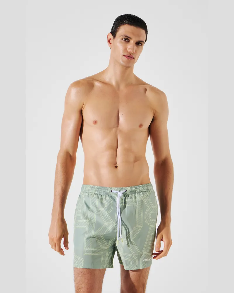 Karl Lagerfeld Boardshorts Mit Logo, Mann, Karl Square Eisberg Grün, Größe Karl