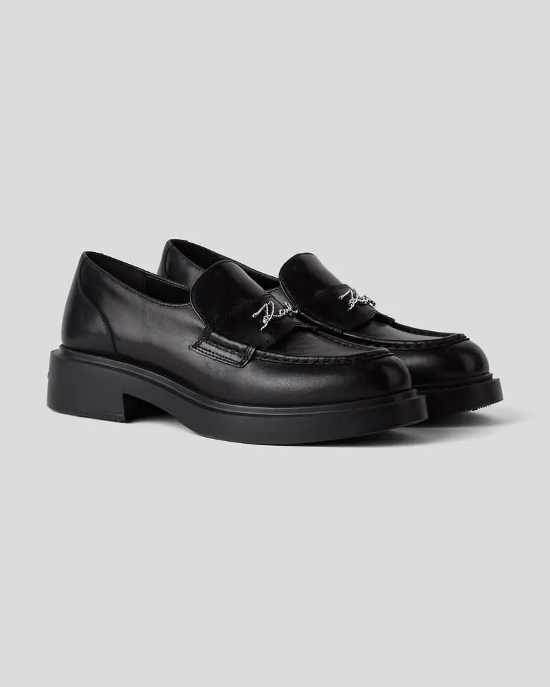 Karl Lagerfeld Macie signia Strassbesetzte Halbschuhe, Damen, Schwarz, Größe Schwarz