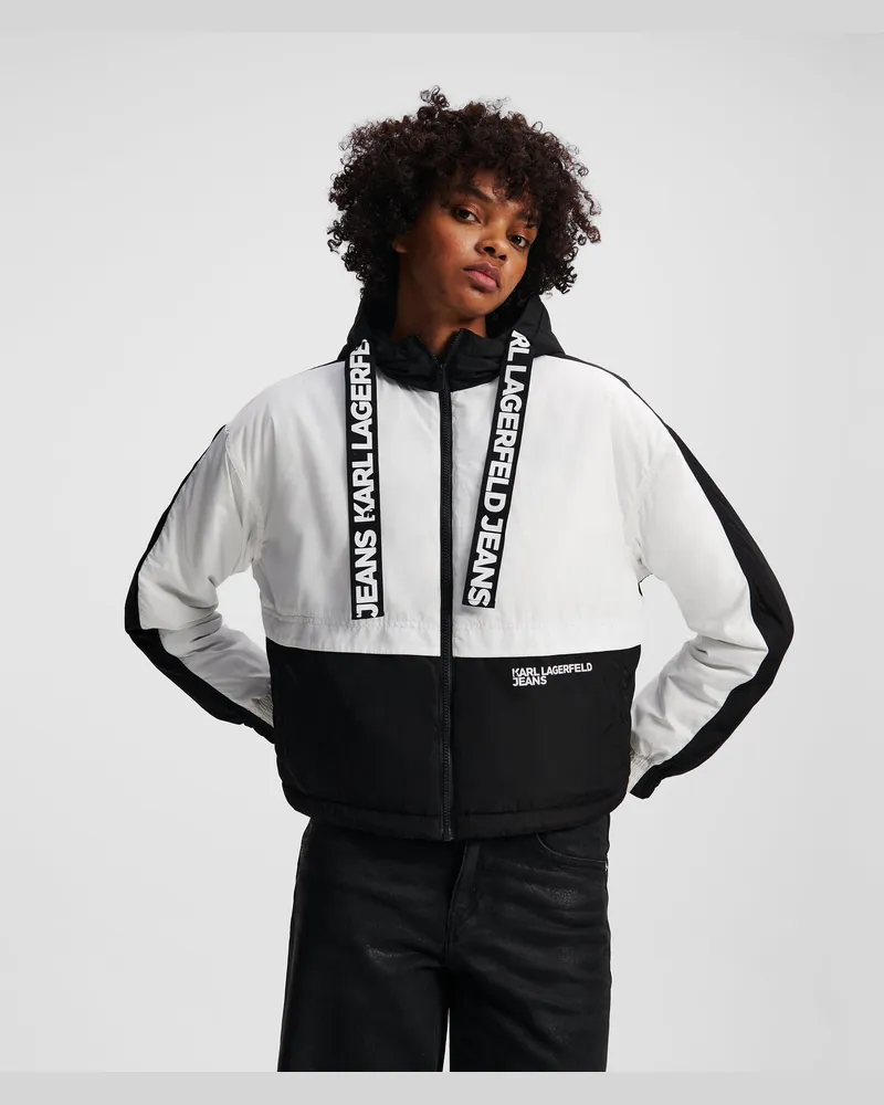 Karl Lagerfeld Wattierte Jacke, Damen, Schwarz/weiss, Größe Schwarz