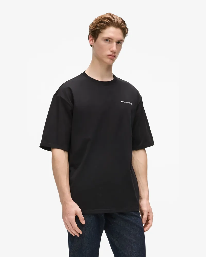 Karl Lagerfeld Après Ski Club T-shirt Mit Logo, Herren, Schwarz, Größe Schwarz