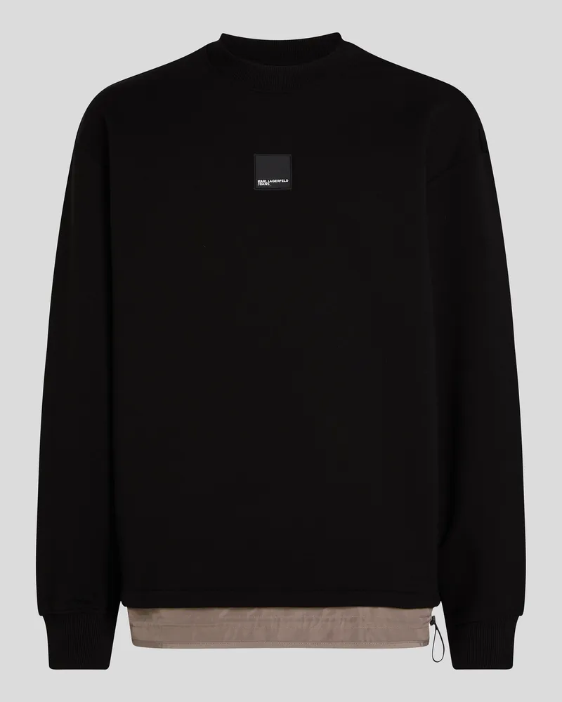 Karl Lagerfeld Sweatshirt Mit Schichteffekt, Mann, Schwarz, Größe Schwarz