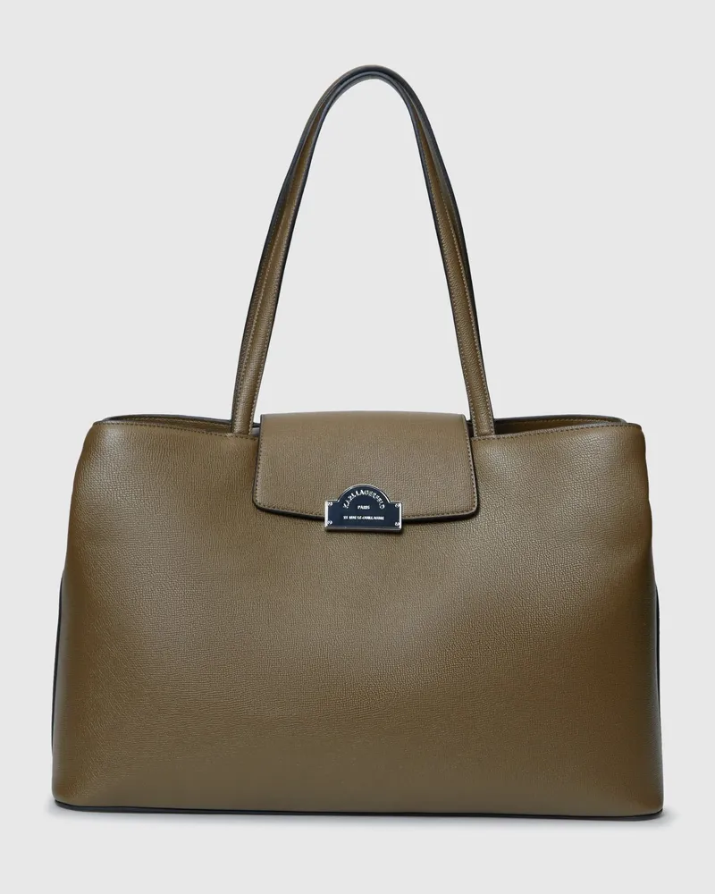 Karl Lagerfeld Rue St-guillaume Tote Bag Mit Metalldetail, Damen, Dunkelbraun, Größe Dunkelbraun