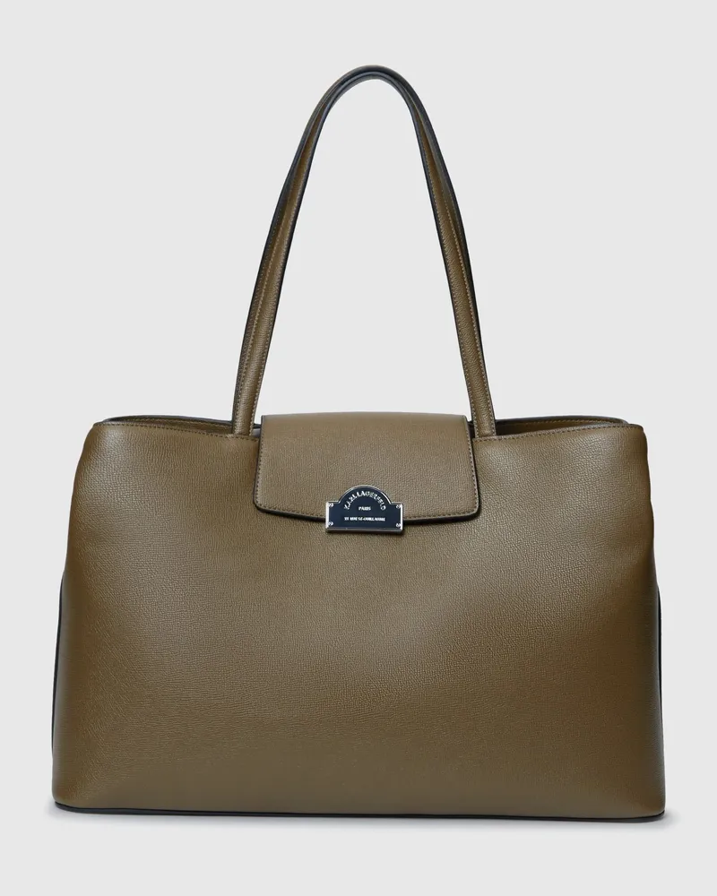Karl Lagerfeld Rue St-guillaume Tote Bag Mit Metalldetail, Damen, Dunkelbraun, Größe Dunkelbraun