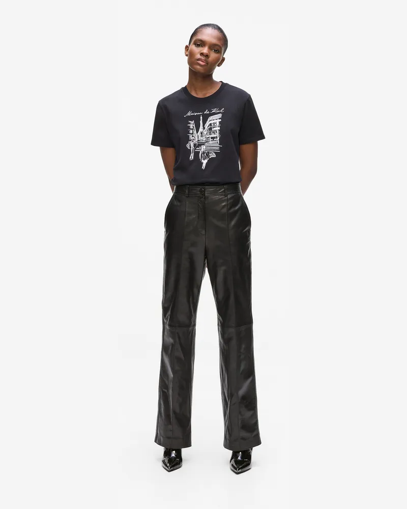Karl Lagerfeld Lederhose, Damen, Schwarz, Größe Schwarz