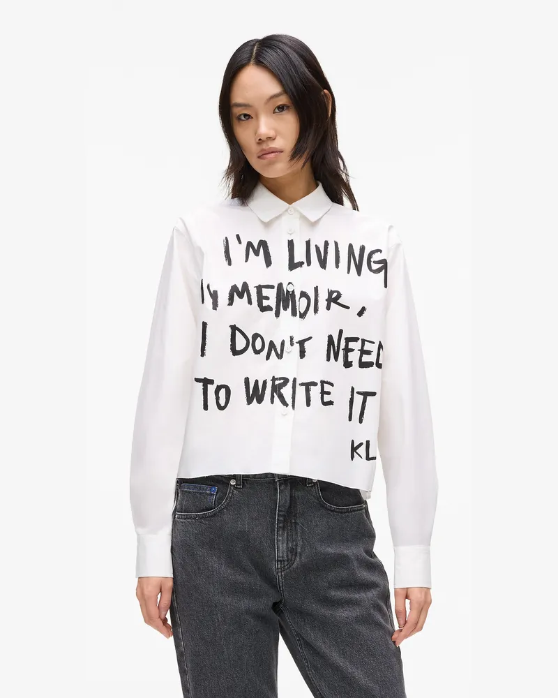 Karl Lagerfeld Hemd Mit Karl-zitat, Damen, Weiss, Größe Weiss