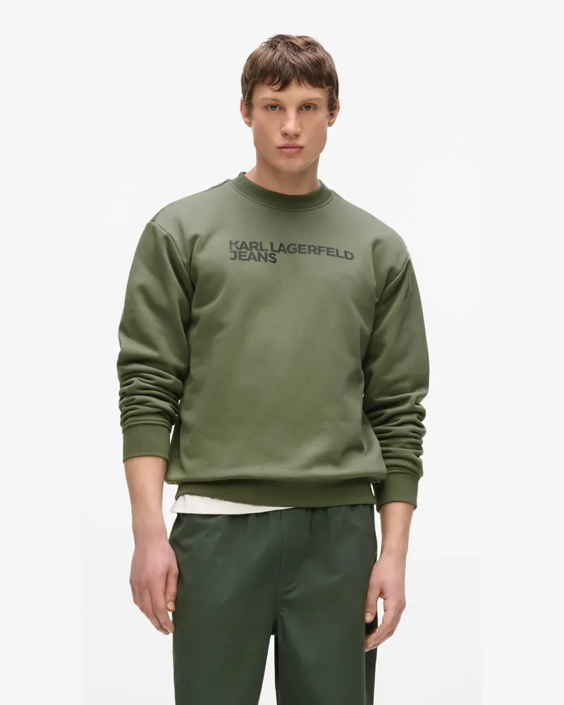 Karl Lagerfeld Sweatshirt Mit Regular-fit Und Logo, Male, Käfer, Size Green