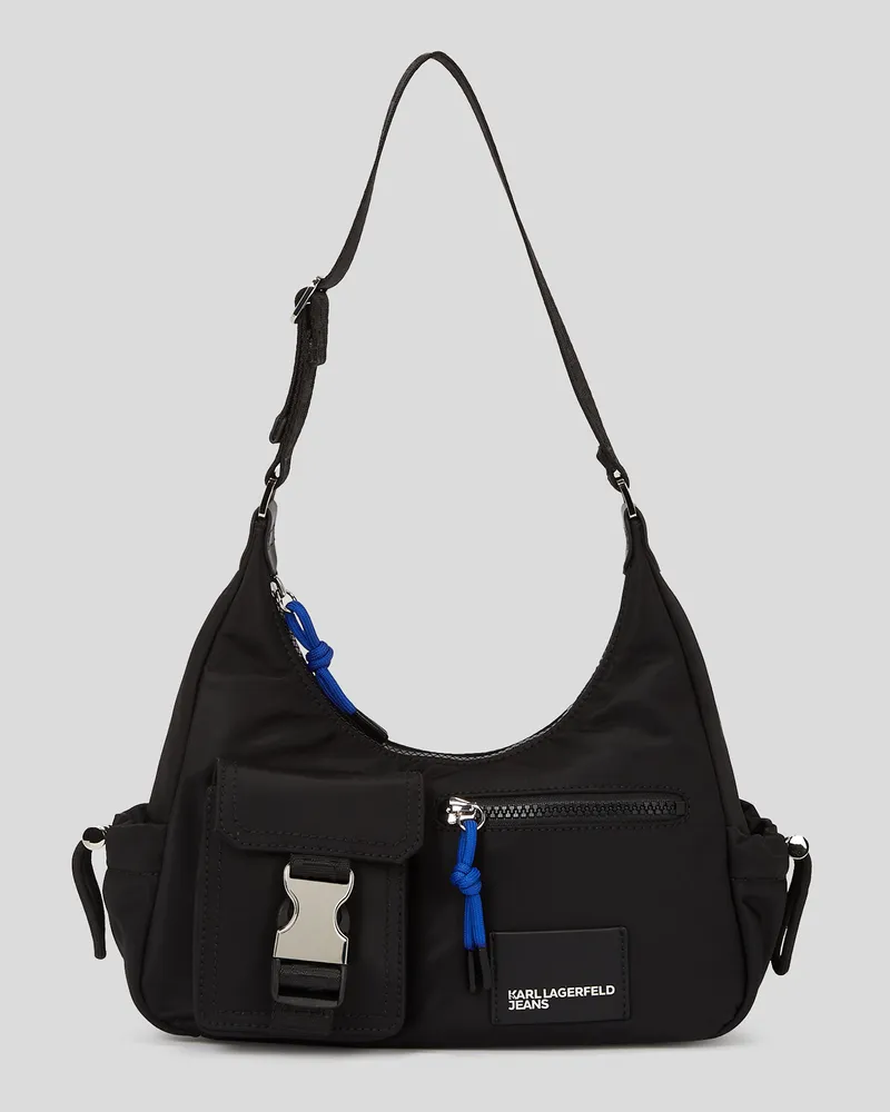 Karl Lagerfeld Klj street Schultertasche Aus Nylon, Frau, Schwarz, Größe Schwarz