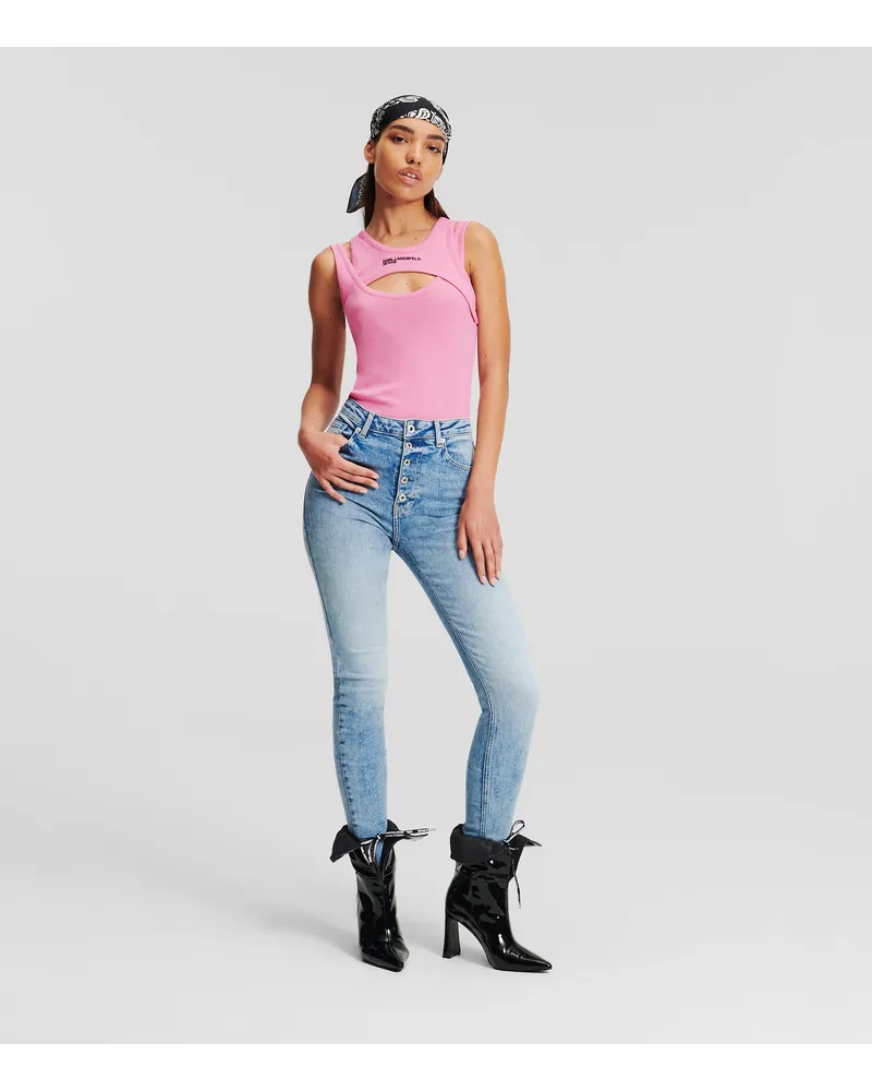 Karl Lagerfeld Klj skinny-jeans mit Hohem Bund, Frau, Visual Blau Visual