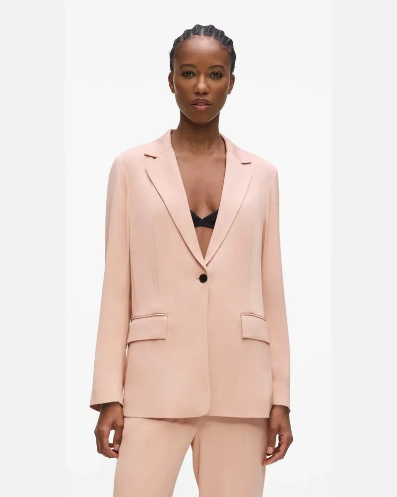 Karl Lagerfeld Blazer Aus Satin-mischung, Damen, Misty Rose, Größe Misty