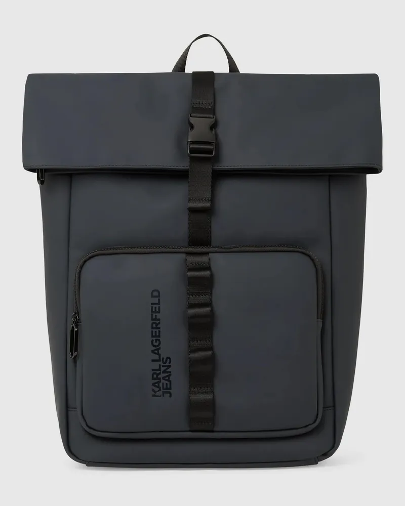 Karl Lagerfeld Rolltop-rucksack Mit Riemen, Herren, Steinblau, Größe Steinblau