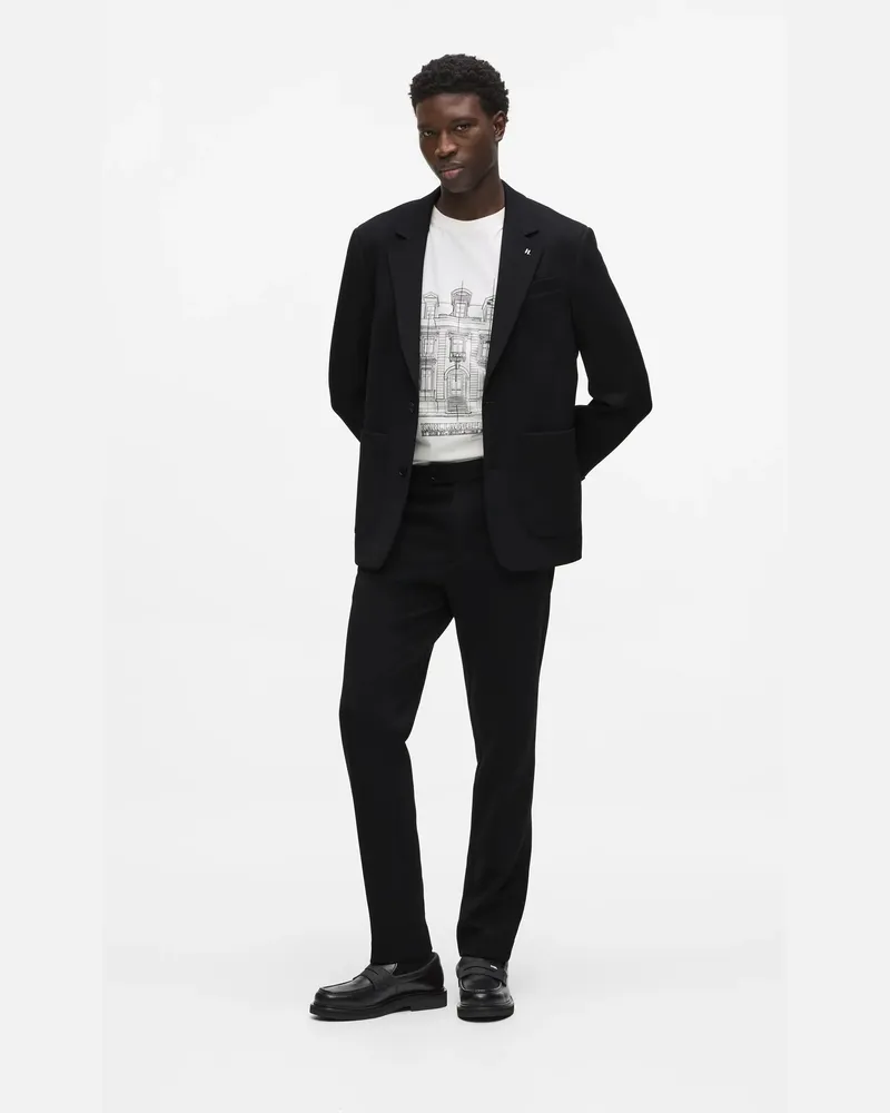 Karl Lagerfeld Elegant Geschnittene Punto-hose, Herren, Schwarz, Größe Schwarz
