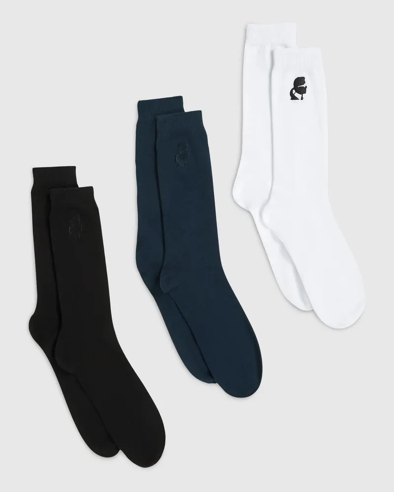 Karl Lagerfeld Kameo-socken – 3er-pack, Herren, Schwarz-blau-weiß, Größe Schwarz-blau-weiß