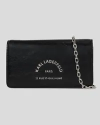 Karl Lagerfeld Rue st-guillaume Metall-pochette, Frau, Schwarz Schwarz