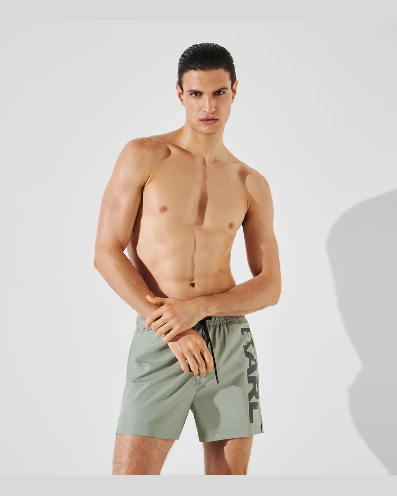 Karl Lagerfeld Kurze Board-shorts Mit Logo, Mann, Eisberg Grün, Größe Eisberg