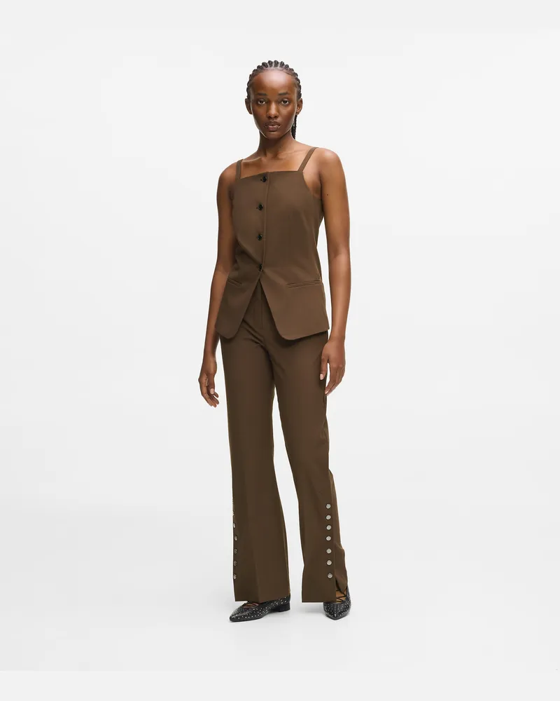 Karl Lagerfeld Hose Mit Druckknöpfen, Damen, Java, Größe Java