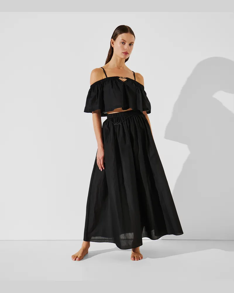 Karl Lagerfeld K/signature Strand-maxirock, Frau, Schwarz, Größe Schwarz