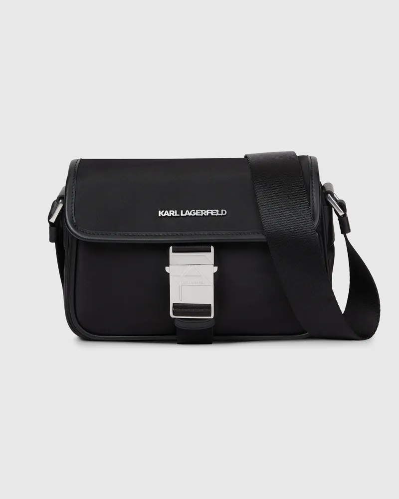 Karl Lagerfeld K/nylon Messenger-tasche Mit Schnalle, Herren, Schwarz, Größe Schwarz