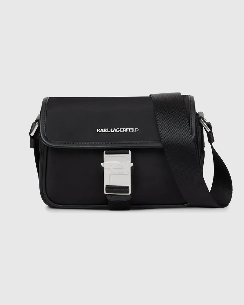 Karl Lagerfeld K/nylon Messenger-tasche Mit Schnalle, Herren, Schwarz, Größe Schwarz
