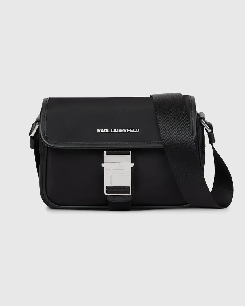 Karl Lagerfeld K/nylon Messenger-tasche Mit Schnalle, Herren, Schwarz, Größe Schwarz