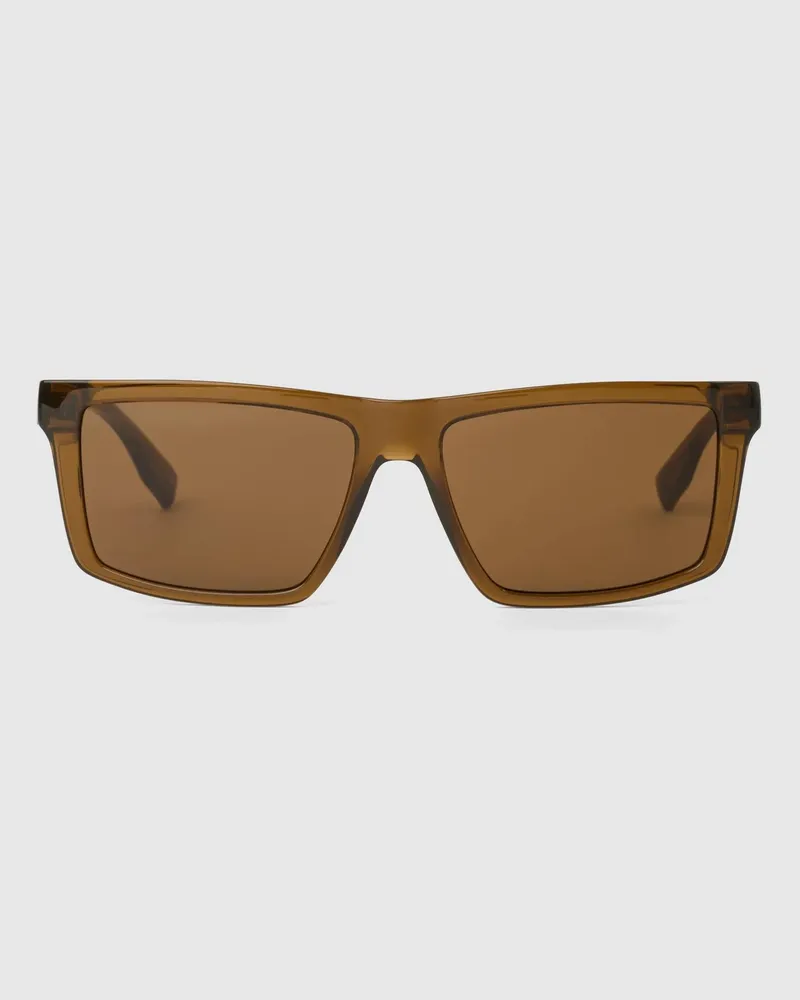 Karl Lagerfeld Rechteckige Sonnenbrille Mit Logo, Herren, Braun, Größe Braun