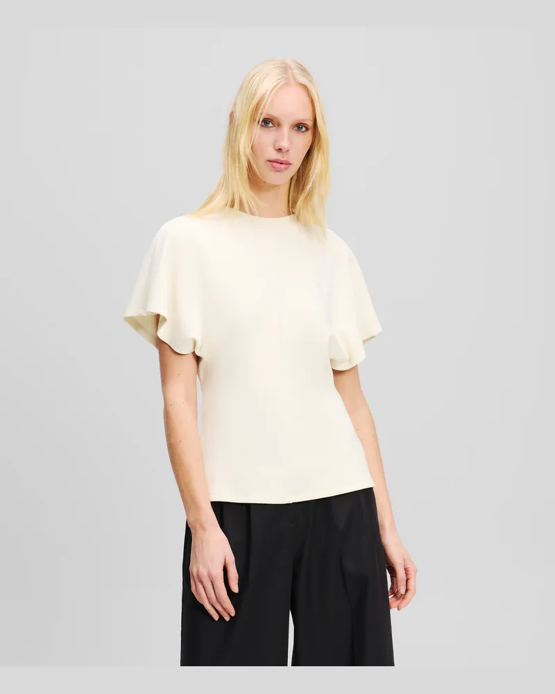 Karl Lagerfeld Fliessendes T-shirt, Frau, Cannoli Creme, Größe Cannoli