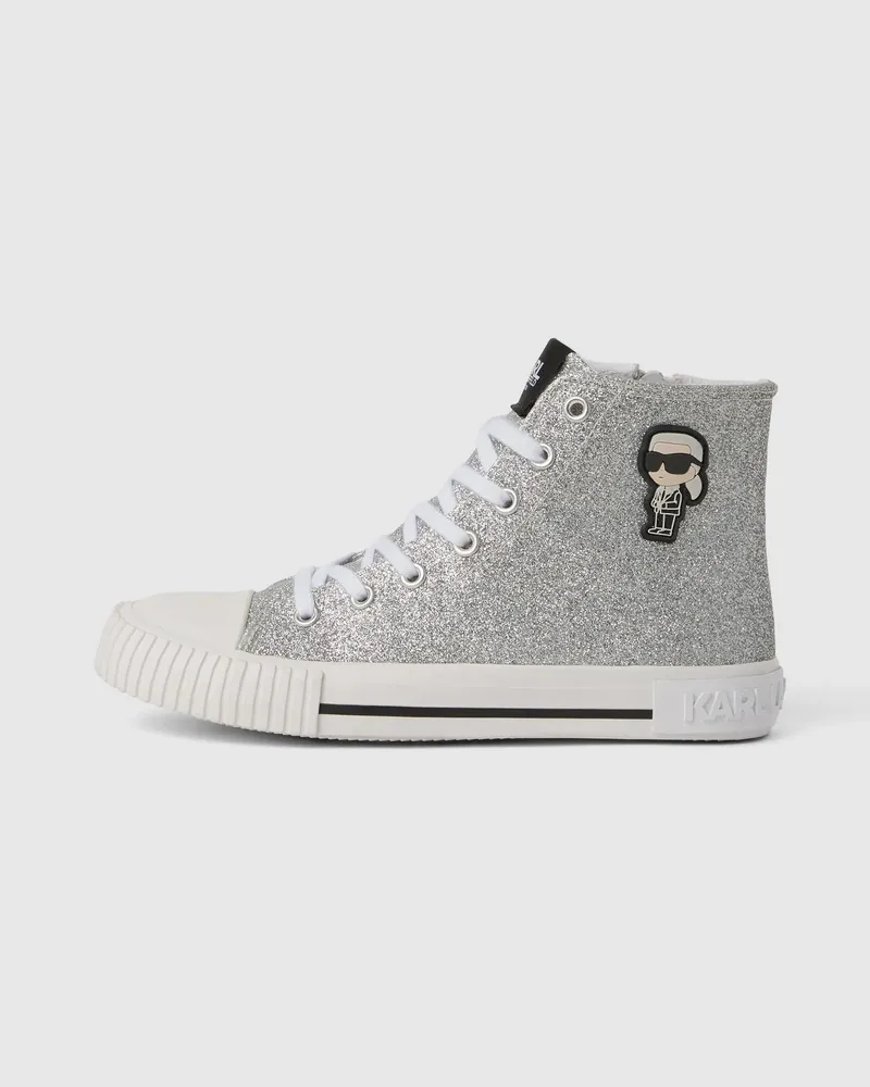 Karl Lagerfeld Ikon Glitzernde High-top-sneakers Für Mädchen, Silver, Größe Silver