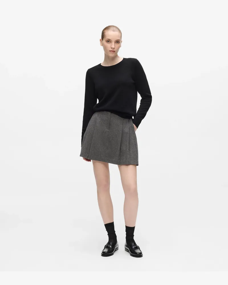 Karl Lagerfeld Plissierter Mini-skort, Damen, Mittelgrau Melange, Größe Mittelgrau