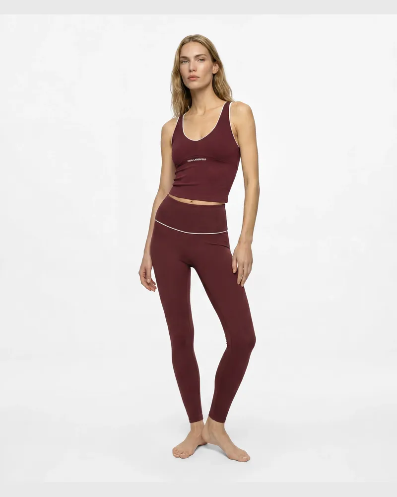 Karl Lagerfeld Athleisure Leggings Mit Kontrastierender Paspelierung, Female, Windsor Wine, Size Red