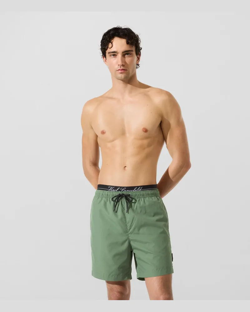 Karl Lagerfeld Mittellange Boardshorts Mit Doppeltem Bund, Herren, Sekt, Größe Sekt